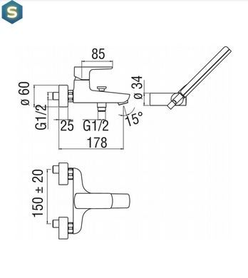 Змішувач для ванни Nobili Acquaviva VV103110CR, Хром