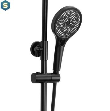 Душевая система Rea Rebel black с изливом REA-P2416, Черный матовый