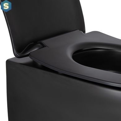 Унітаз підвісний Qtap Taurus безободковий з сидінням Soft-close QT2433084EUQMB, Черный матовый