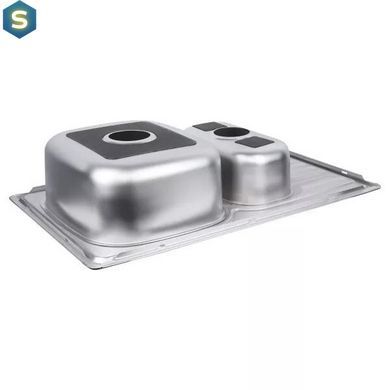Кухонна мийка 780x500x180 мм + сифон Wezer 7850(08) Satin, Satin