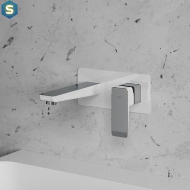 Змішувач для умивальника монтажу Omnires Parma chrome/white PM7415CRB, Білий