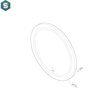 Зеркало универсальное с контурной LED-подсветкой Am.Pm X-Joy сенсорное круглое 65 см серебро M85AMOX0801WG38