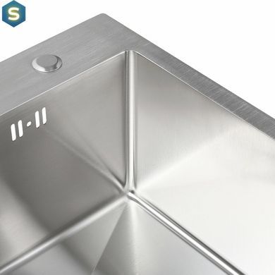 Кухонна мийка Platinum Handmade 500x500x220 (товщина 3,0/1,5 мм корзина та дозатор в комплекті), Нержавіюча сталь