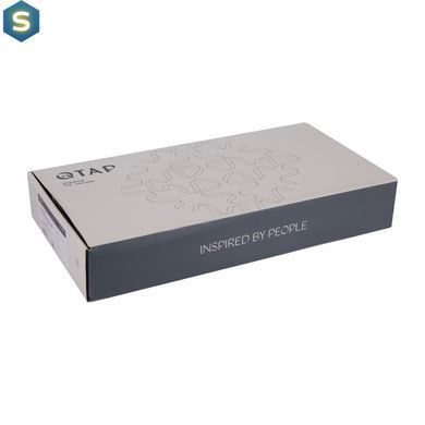 Смеситель для умывальника Qtap Gemini высокий QTGEM269GMB45680 Gunmetal Black PVD, Шлифованный черный хром