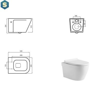Унітаз підвісний Devit Up 3020120 з сидінням Soft Close, Білий