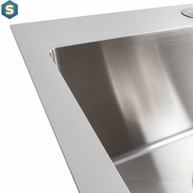 Кухонна мийка Platinum Handmade 500x500x220 (товщина 3,0/1,5 мм корзина та дозатор в комплекті), Нержавіюча сталь