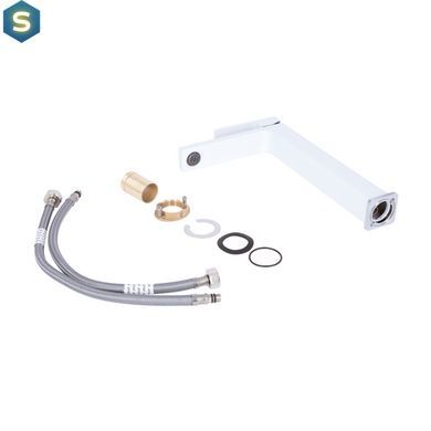 Змішувач для умивальника Qtap Gemini високий QTGEM269CRW45679 Chrome/White, Білий
