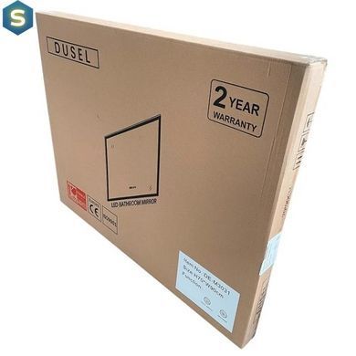 Дзеркало Dusel Led DE-M0065D Black 65x80 см сенсорне включення + підігрів+ годинник/темп, Черный/золото