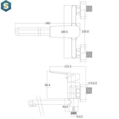 Смеситель для ванны Globus Lux Bonn GLB-0208, Хром