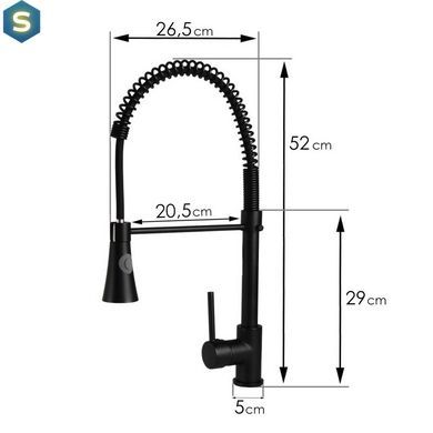 Смеситель для кухни Yoka Fiesto Black BZ.FIESTO-BLK, Черный матовый