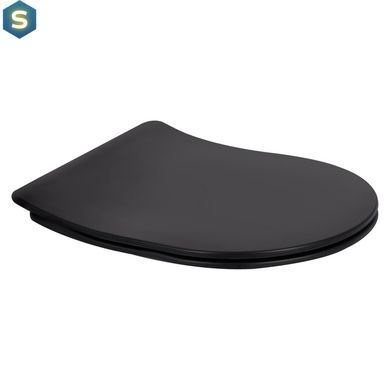Унітаз підвісний Qtap Taurus безободковий з сидінням Soft-close QT2433084EUQMB, Черный матовый