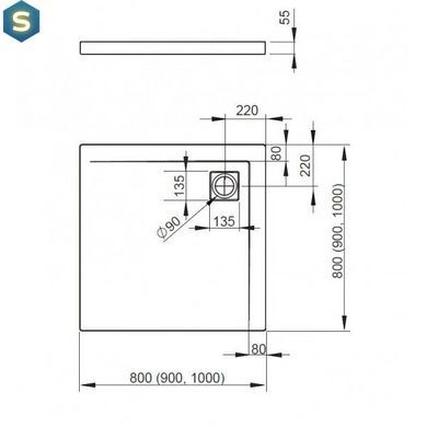 Душевой поддон Radaway Argos C 90x90 4AC99-01