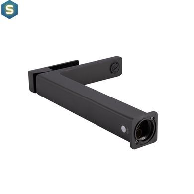 Смеситель для умывальника Qtap Gemini высокий QTGEM269GMB45680 Gunmetal Black PVD, Шлифованный черный хром