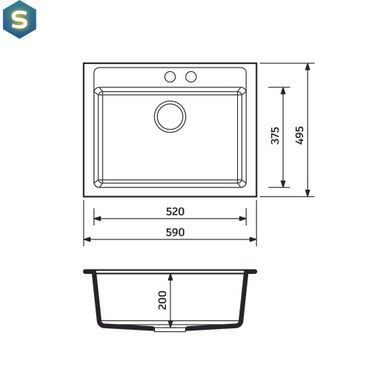 Кухонна мийка Adamant Prizma 590x495x200 світло-сірий 431223, Каппучино
