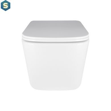 Підвісний унітаз Qtap Crow Ultra Quiet + інсталяція Qtap Nest 4 в 1 (квадратна клавіша Chrome), Білий