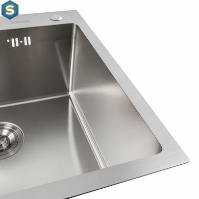 Кухонна мийка Platinum Handmade 500x500x220 (товщина 3,0/1,5 мм корзина та дозатор в комплекті), Нержавіюча сталь