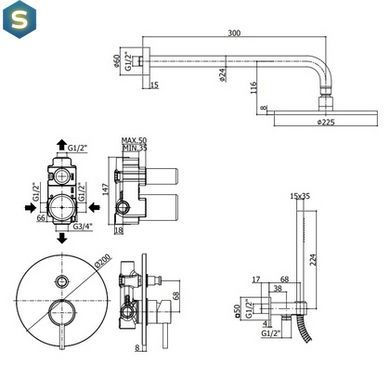 Душевая система скрытого монтажа Paffoni KITLIG015CR, Хром