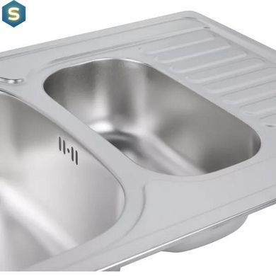 Кухонна мийка 780x500x180 мм + сифон Wezer 7850(08) Satin, Satin