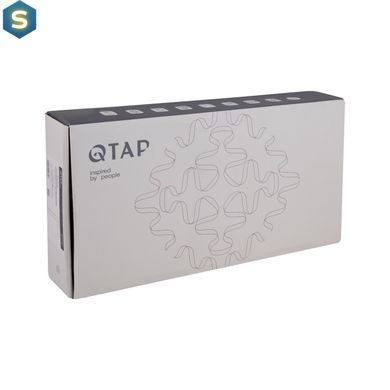 Смеситель для умывальника Qtap Gemini высокий QTGEM269GMB45680 Gunmetal Black PVD, Шлифованный черный хром