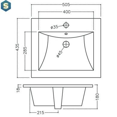 Умивальник Jaquar Kubix 51x44 KUS-WHT-35601, Білий