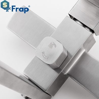 Смеситель для ванны нержавейка короткий гусак &Oslash;35 Frap 1/8 F32802 (H802), Нержавеющая сталь