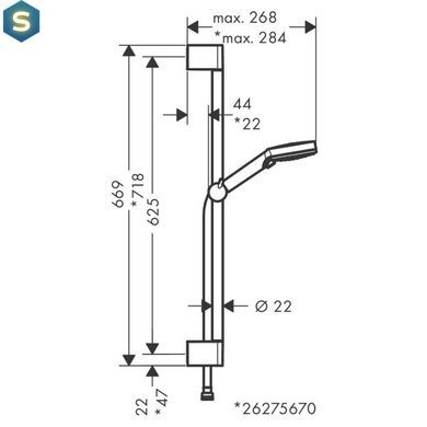 Душевой гарнитур Hansgrohe Vernis Blend 26275000 хром