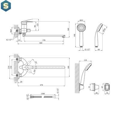 Змішувач для ванної Agua Sevilla-C072 CV018623, Хром