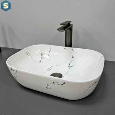 Умивальник (раковина) VBI RAVENNA MARMO GLOSSY накладний, Мармур