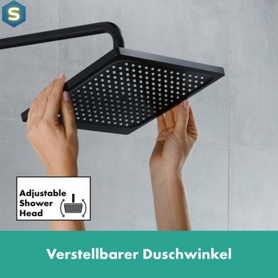 Душевая система Hansgrohe Vernis Shape Showerpipe 240 1jet с термостатом Matt Black 26900670