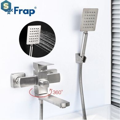 Смеситель для ванны нержавейка короткий гусак &Oslash;35 Frap 1/8 F32802 (H802), Нержавеющая сталь