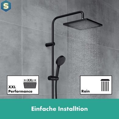Душевая система Hansgrohe Vernis Shape Showerpipe 240 1jet с термостатом Matt Black 26900670