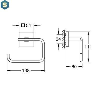 Тримач туалетного паперу Grohe QuickFix Start Cube 40978000, Хром