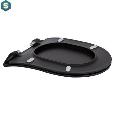 Унітаз підвісний Qtap Taurus безободковий з сидінням Soft-close QT2433084EUQMB, Черный матовый