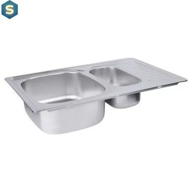 Кухонна мийка 780x500x180 мм + сифон Wezer 7850(08) Satin, Satin
