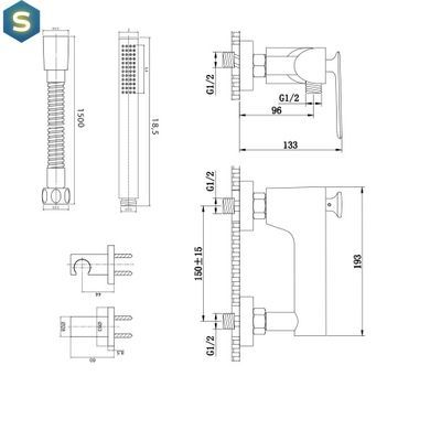 Смеситель для душа Kohlman Experience chrome настенный KPL-QW120E, Хром