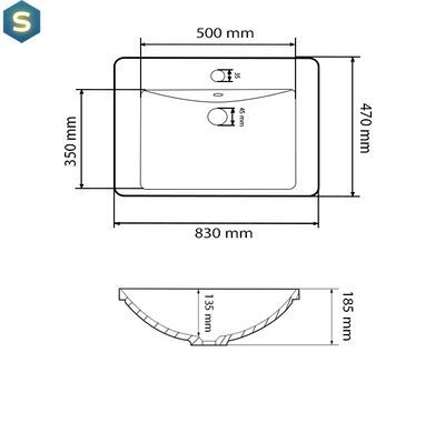 Умывальник VBI Busso 80 white врезной VBI-018046, Белый