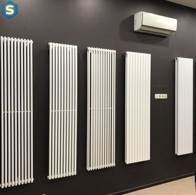Дизайнерский радиатор Betatherm Blende 2 H-1800 мм, L-504 мм нижнее подключение B2V 2180/09 9016M 99, Белый матовый
