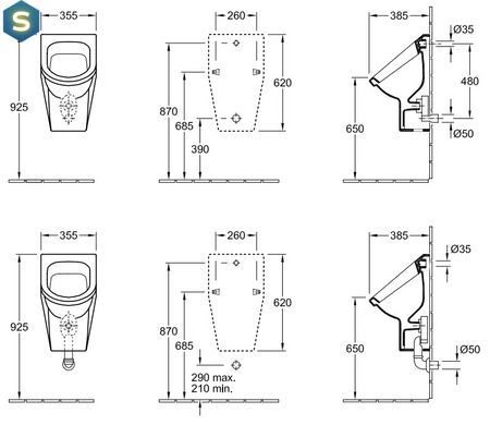 Уринал (писсуар) Villeroy&Boch Omnia Architectura 55740001, Белый