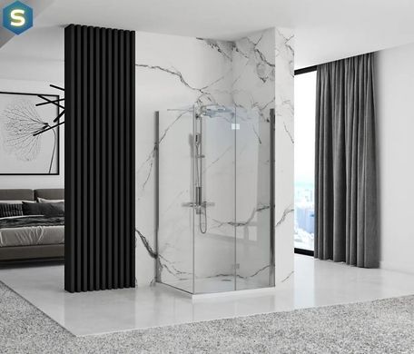 Душевая кабина Rea Molier 90x80 chrome REA-K8535 + REA-K6367, Хром, Универсальная, прозрачный, хром