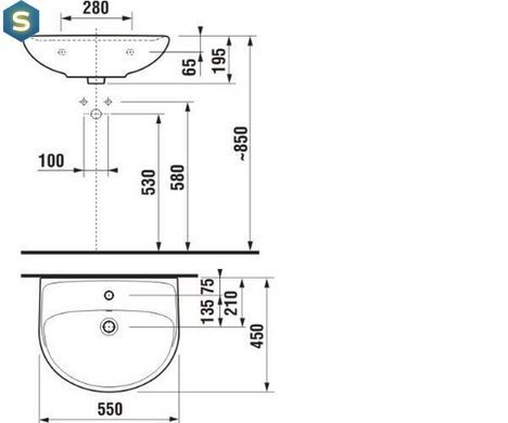 Умывальник Jika Lyra 55x45 H8143820001041, Белый