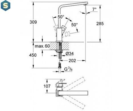Змішувач для кухні Grohe Eurocube 31255000
