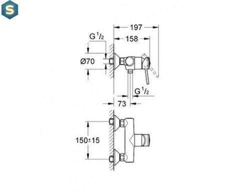 Смеситель для душа Grohe Bau Classic 32867000
