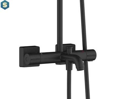 Душевая система Hansgrohe Vernis Shape Showerpipe 240 1jet с термостатом Matt Black 26900670