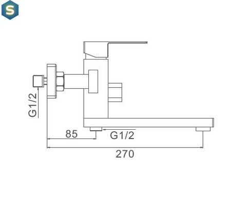 Смеситель для ванны нержавейка короткий гусак &Oslash;35 Frap 1/8 F32802 (H802), Нержавеющая сталь