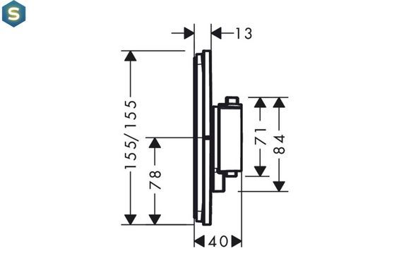Термостат для душа Hansgrohe ShowerSelect Comfort S brushed black chrome 15553340, Шлифованный черный хром