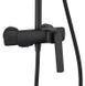Душевая система Rea Rebel black с изливом REA-P2416, Черный матовый