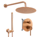 Душова система Rea Lungo brushed copper + BOX прихованого монтажу REA-P8809, Теплый закат
