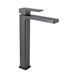 Смеситель для умывальника Qtap Gemini высокий QTGEM269GMB45680 Gunmetal Black PVD, Шлифованный черный хром