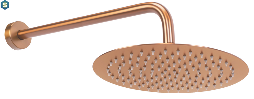 Душова система Rea Lungo brushed copper + BOX прихованого монтажу REA-P8809, Теплый закат
