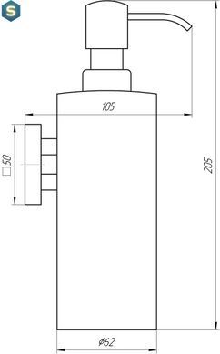 Дозатор рідкого мила Globus Lux SQ 9432, Хром матовий